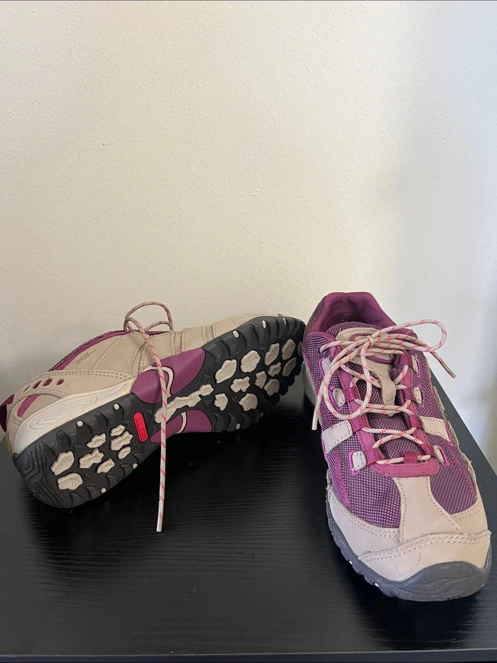 L.L. Bean women's athletic shoes in pink and purple